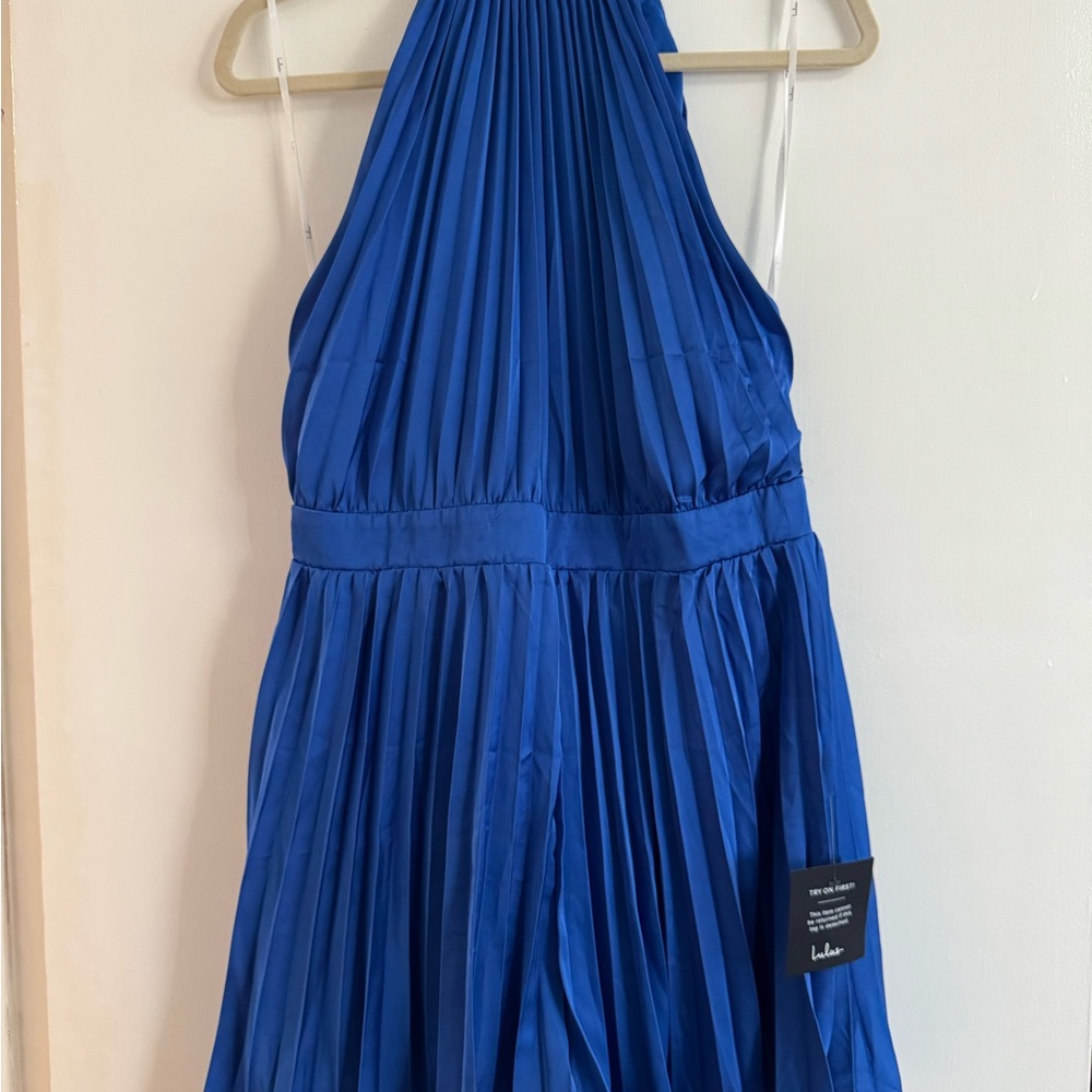 Lulu's Royal Blue Pleated Dress